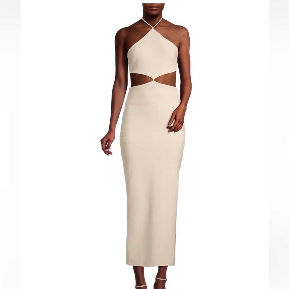 Bec+Bridge Iris Cut-Out Halter A-Line Midi-Dress
